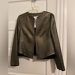 Akris Punto gold lame knit jacket cropped